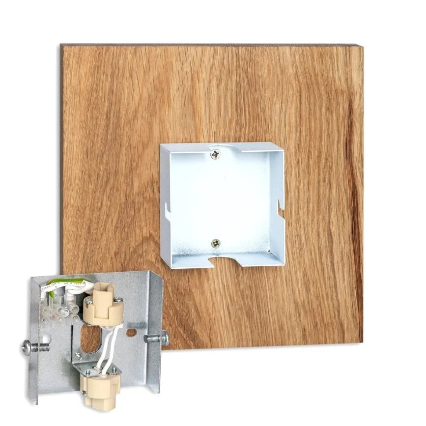 Wall Light | Square Wood-Effect Design | Indirect Lighting
