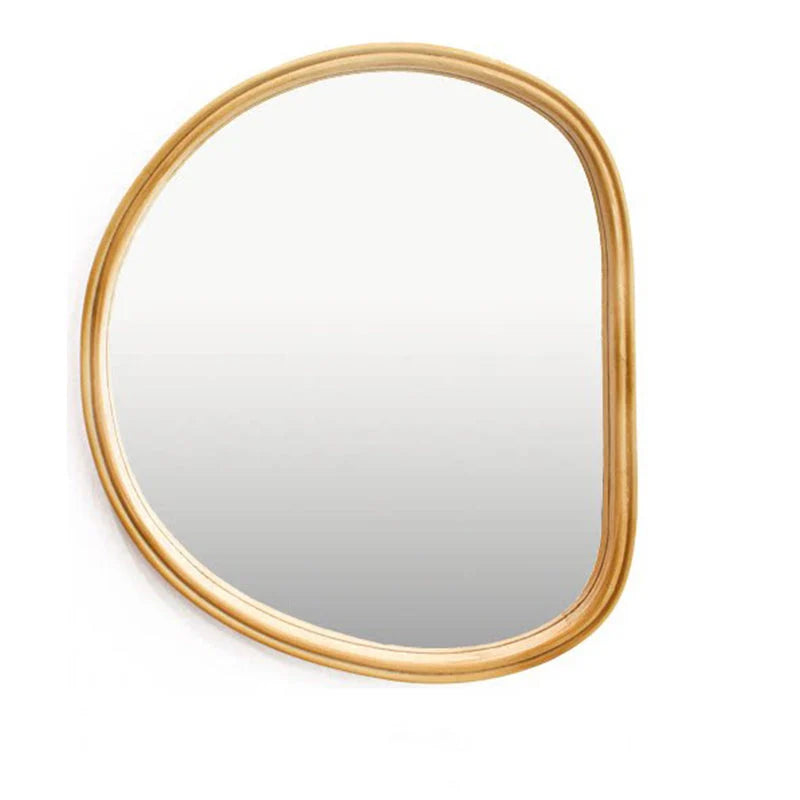 Wall Mirror | Oval Wooden Frame | 45 x 39 cm