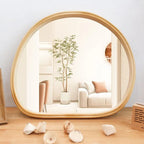 Wall Mirror | Oval Wooden Frame | 45 x 39 cm