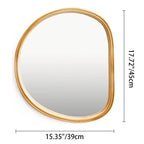 Wall Mirror | Oval Wooden Frame | 45 x 39 cm
