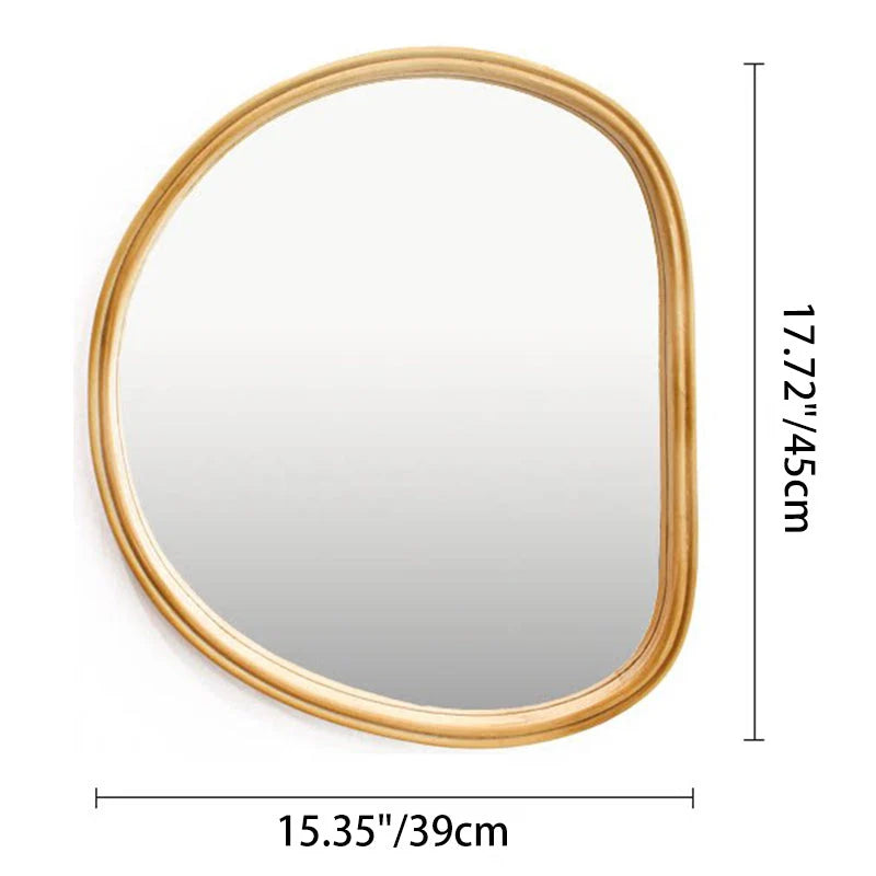 Wall Mirror | Oval Wooden Frame | 45 x 39 cm