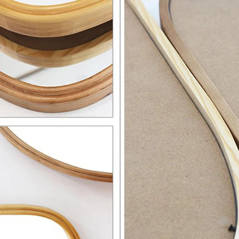 Wall Mirror | Oval Wooden Frame | 45 x 39 cm