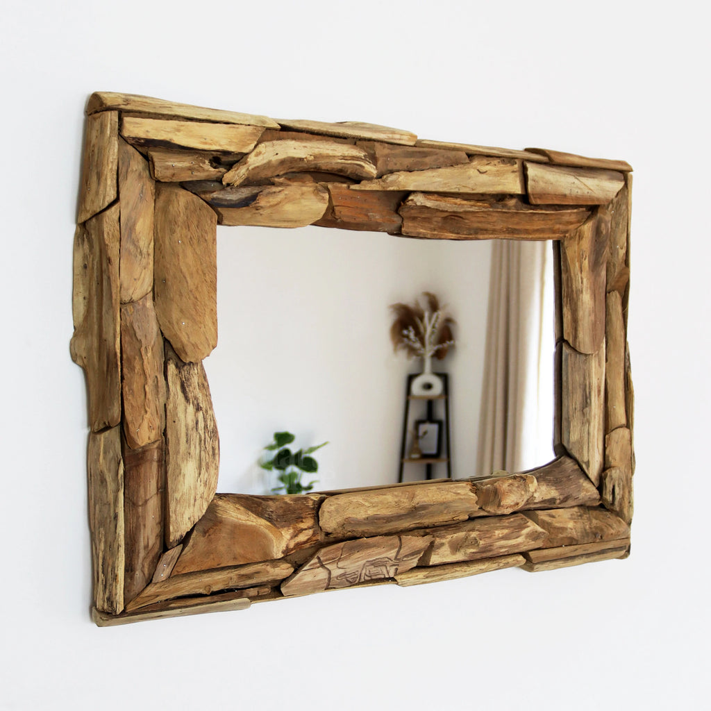 Wall Mirror | Recycled Teak Frame & Vertical/Horizontal Mounting | 71 x 51 cm