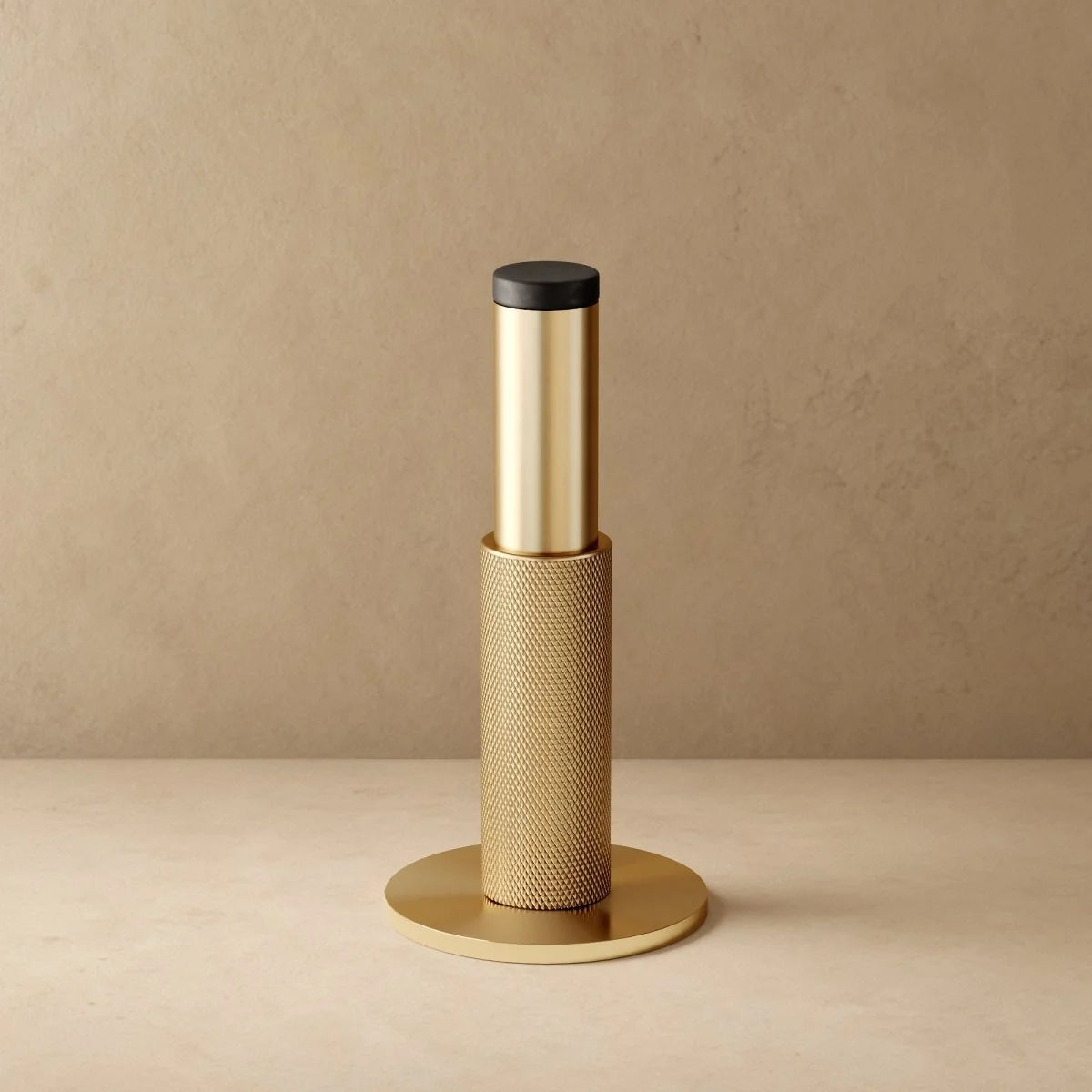 Wall-Mounted Door Stopper | Solid Brass & Rubber Bumper