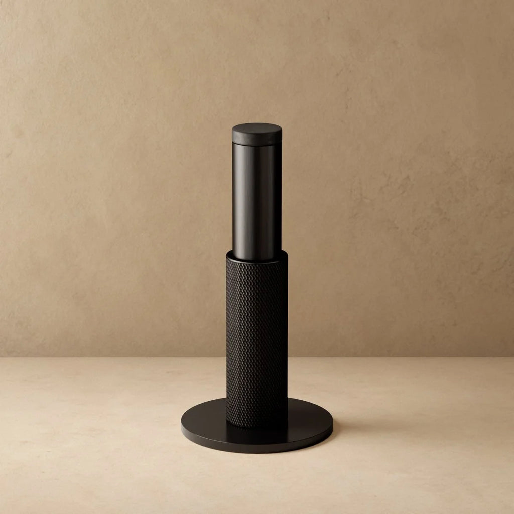 Wall-Mounted Door Stopper | Solid Brass & Rubber Bumper