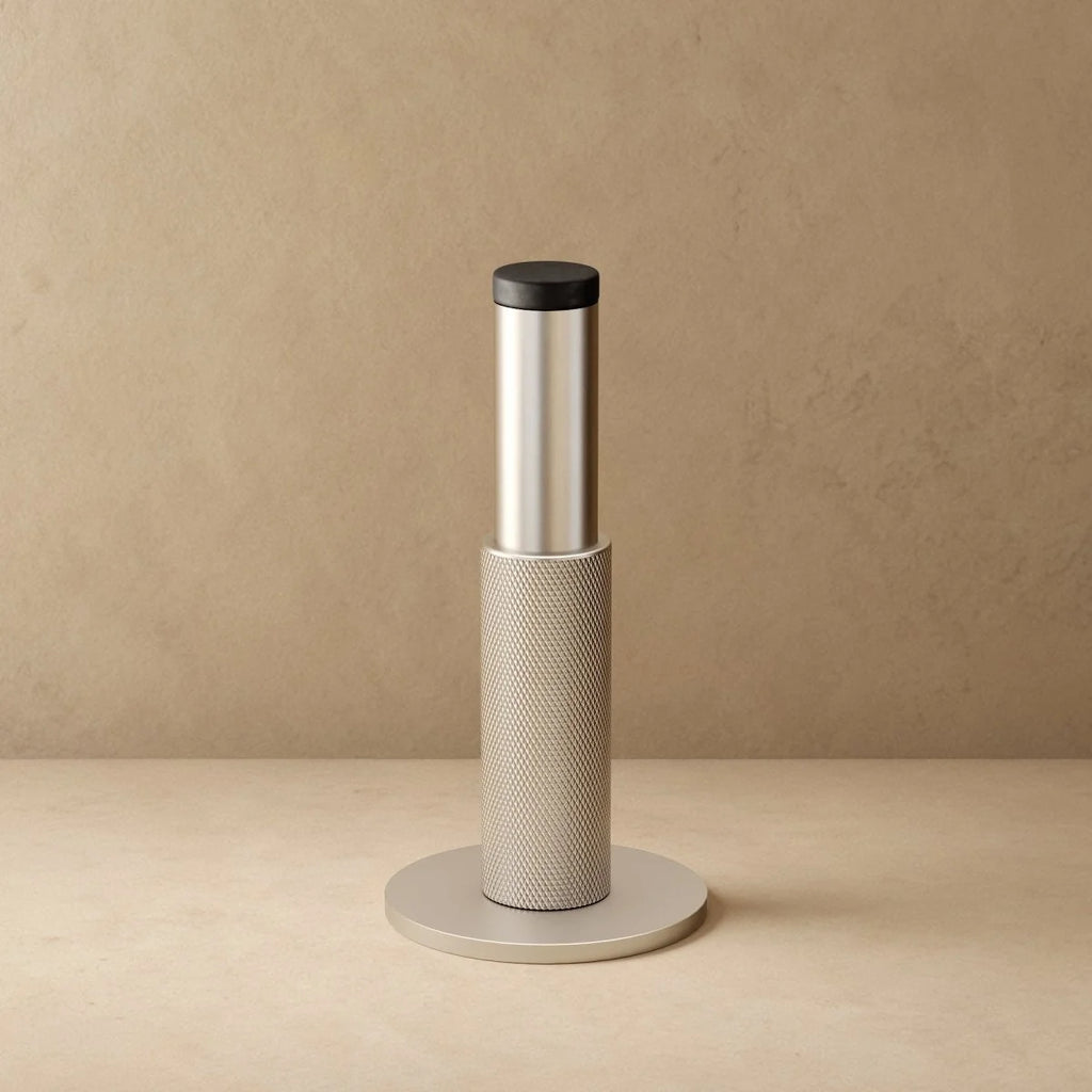 Wall-Mounted Door Stopper | Solid Brass & Rubber Bumper
