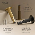 Wall-Mounted Door Stopper | Solid Brass & Rubber Bumper