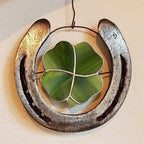 Wall Ornament | Handcrafted Iron & Four-Leaf Clover Design | 10 × 10 cm