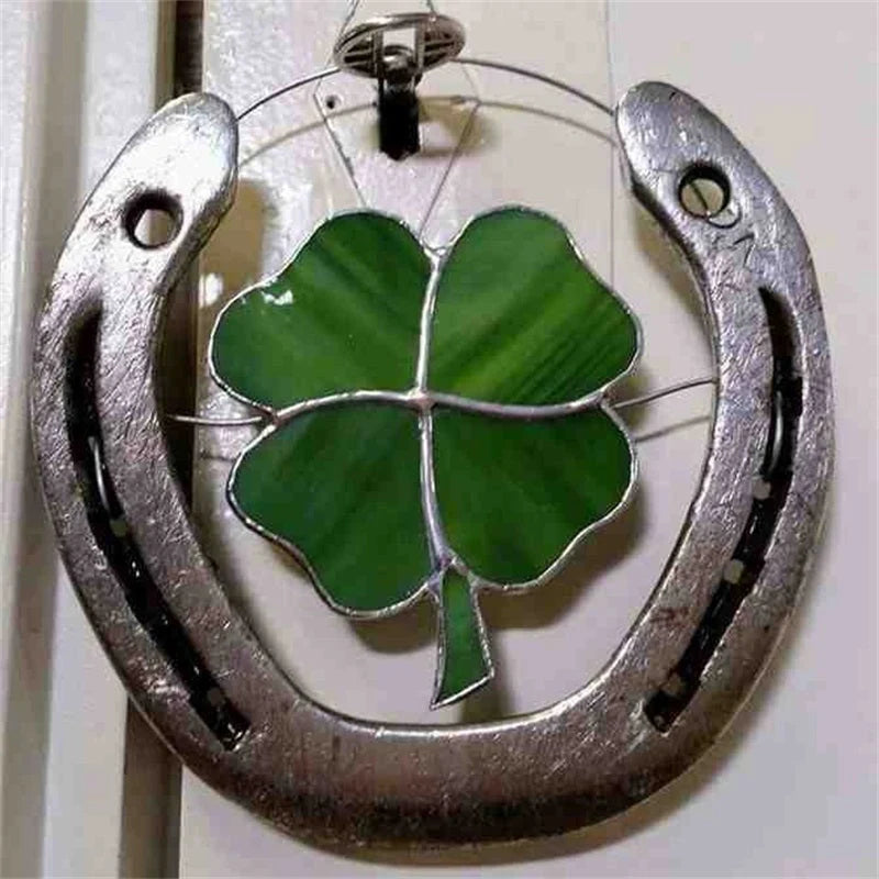 Wall Ornament | Handcrafted Iron & Four-Leaf Clover Design | 10 × 10 cm