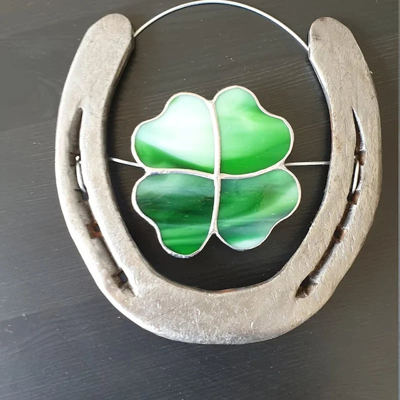 Wall Ornament | Handcrafted Iron & Four-Leaf Clover Design | 10 × 10 cm