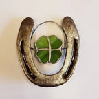 Wall Ornament | Handcrafted Iron & Four-Leaf Clover Design | 10 × 10 cm