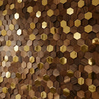 Wall Panel | Solid Wood Hexagonal Mosaic | Walnut Finish