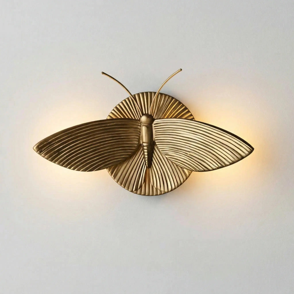 Wall Sconce | Art Deco Moth Design | Resin Construction & Vintage Style