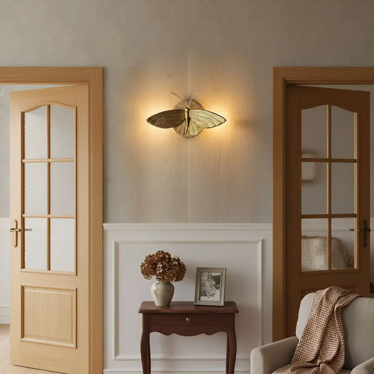 Wall Sconce | Art Deco Moth Design | Resin Construction