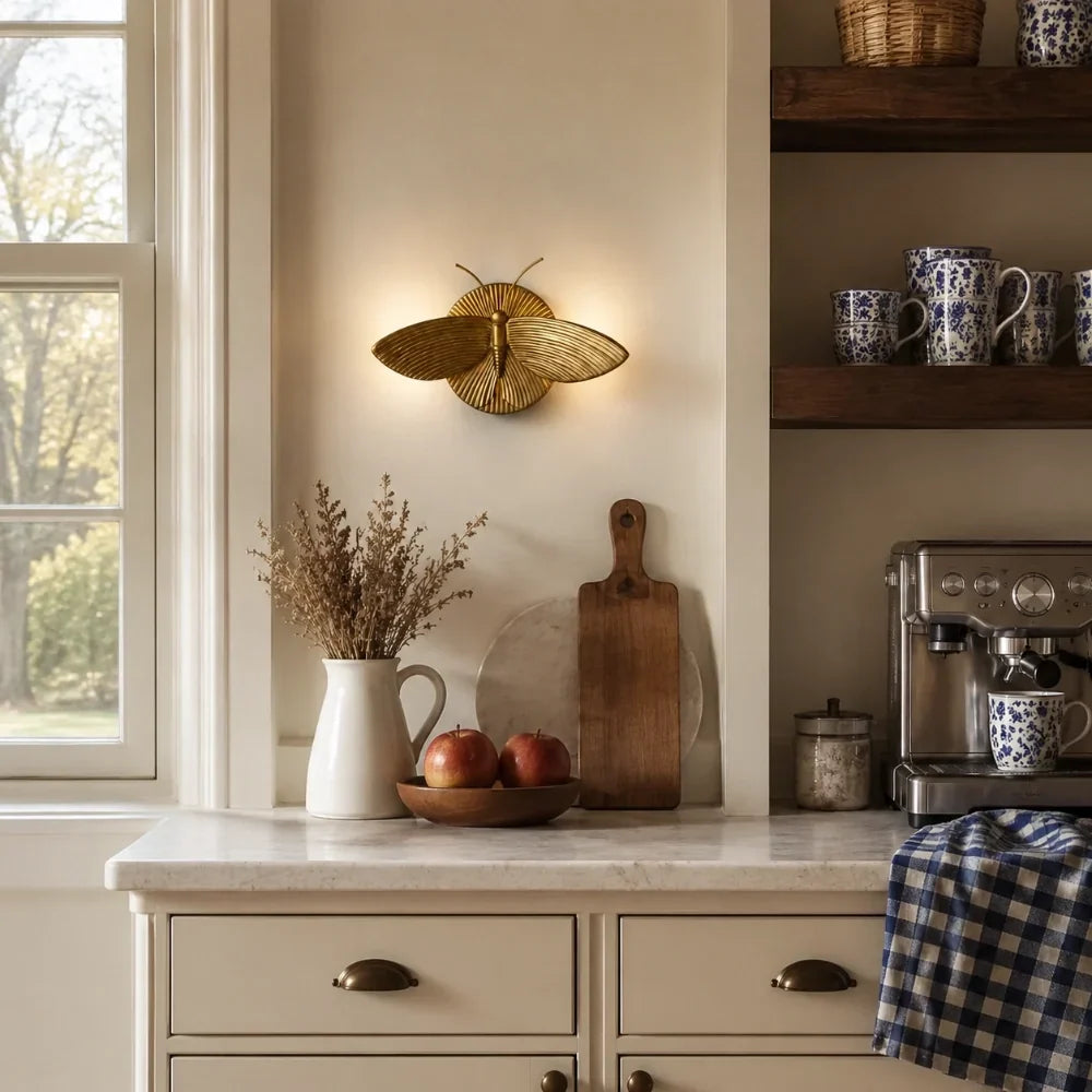 Wall Sconce | Art Deco Moth Design | Resin Construction
