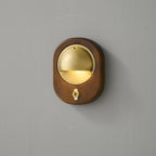 Wall Sconce | Ash Wood & Brass Shade | Compact Accent Lighting