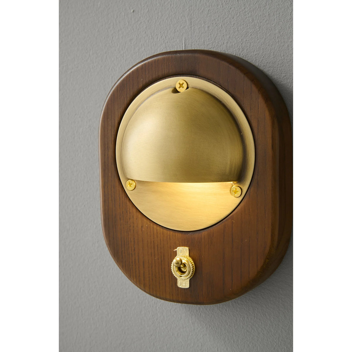 Wall Sconce | Ash Wood & Brass Shade | Compact Accent Lighting