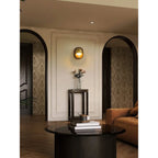 Wall Sconce | Ash Wood & Brass Shade | Compact Accent Lighting