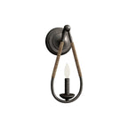 Wall Sconce | Black Iron & Hemp Rope | 33 cm Height