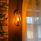 Wall Sconce | Black Iron & Hemp Rope | 33 cm Height