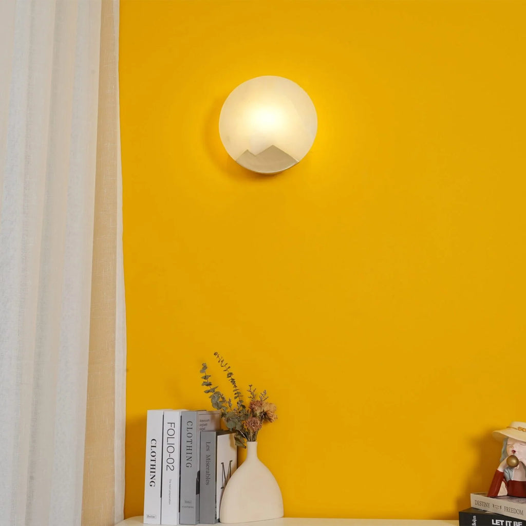 Wall Sconce | Brass & Alabaster | Soft Ambient Glow