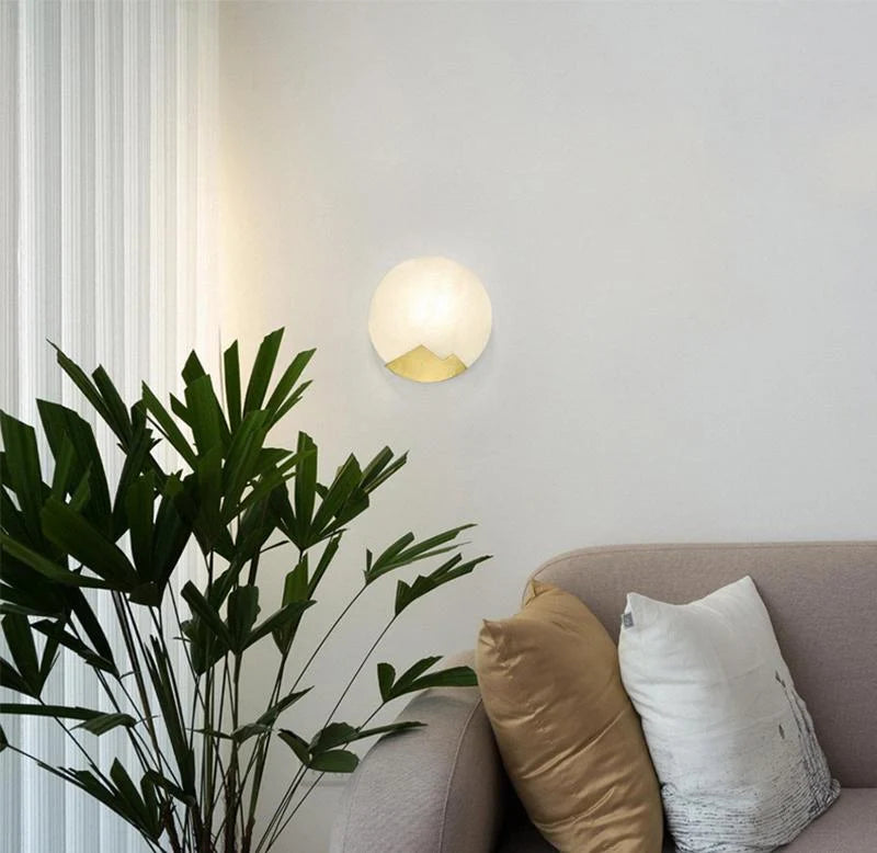 Wall Sconce | Brass & Alabaster | Soft Ambient Glow