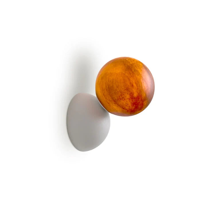 Wall Sconce | Eclipse Design & Metal Body | Marble, Alabaster, Or Terrazzo Shade
