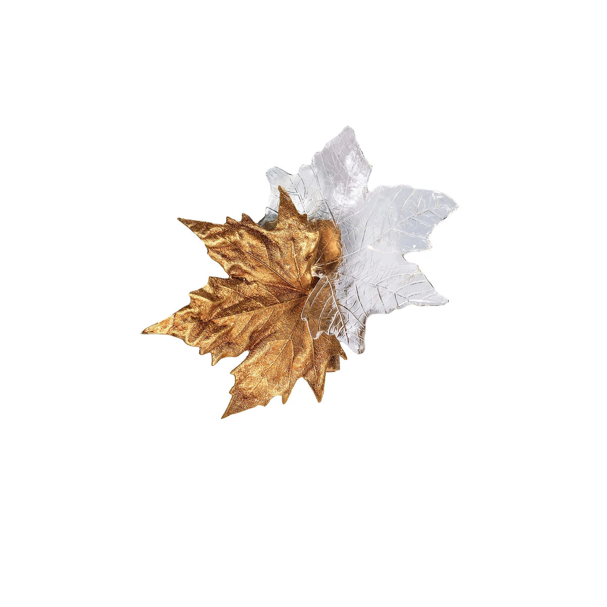 Wall Sconce | Maple Leaf Design Brass & Glass | 31 cm