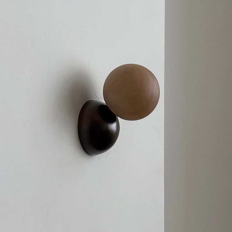 Wall Sconce | Metal Body & Decorative Stone Shade