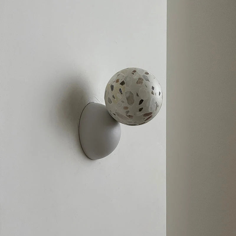 Wall Sconce | Metal Body & Decorative Stone Shade