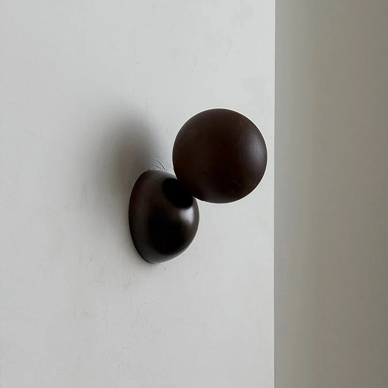 Wall Sconce | Metal Body & Decorative Stone Shade