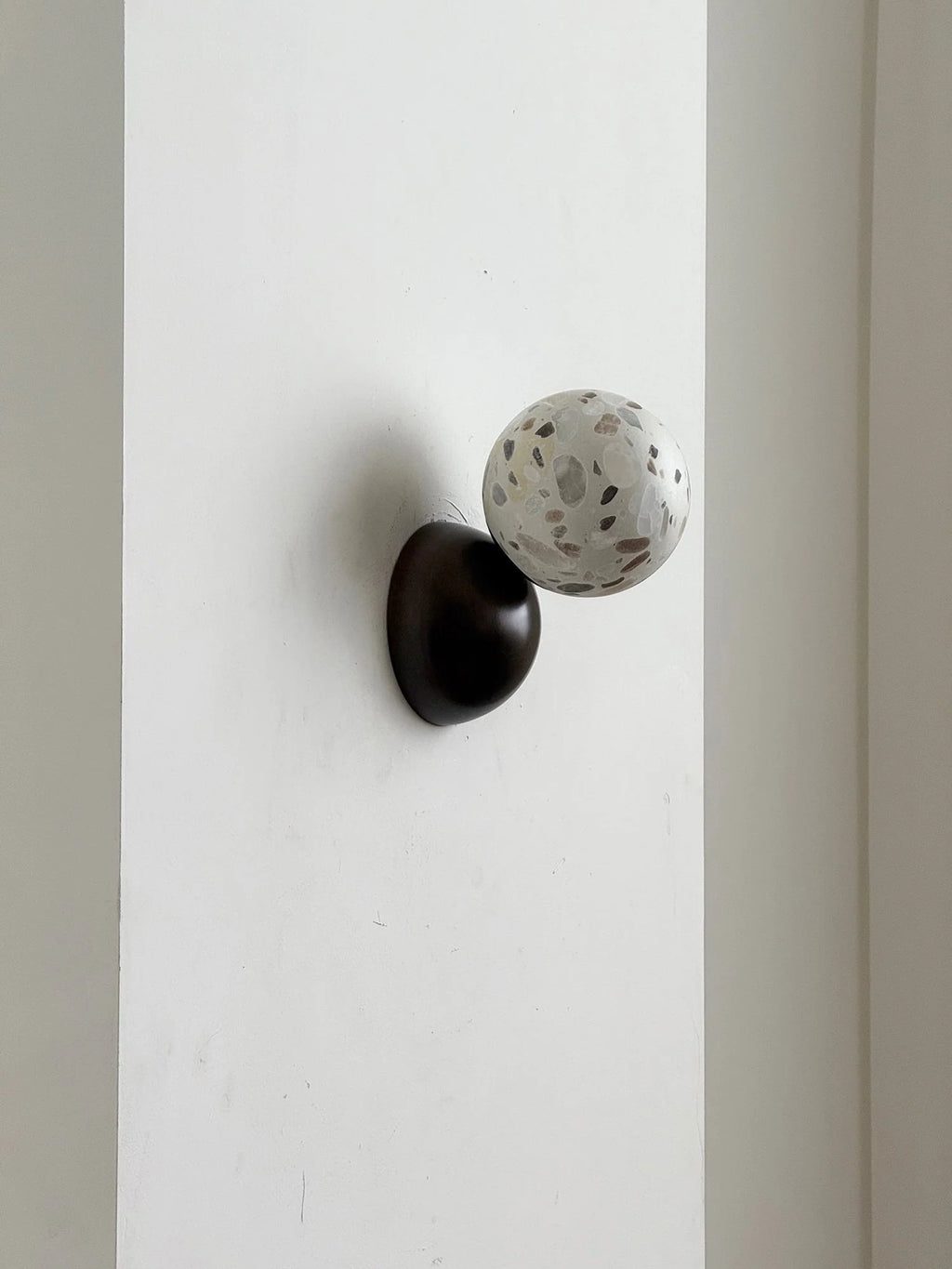 Wall Sconce | Metal Body & Decorative Stone Shade