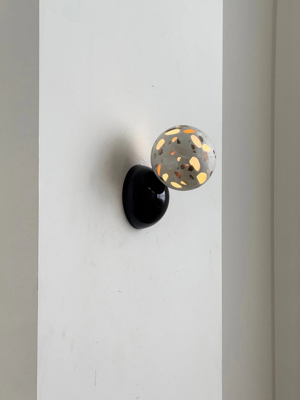 Wall Sconce | Metal Body & Decorative Stone Shade