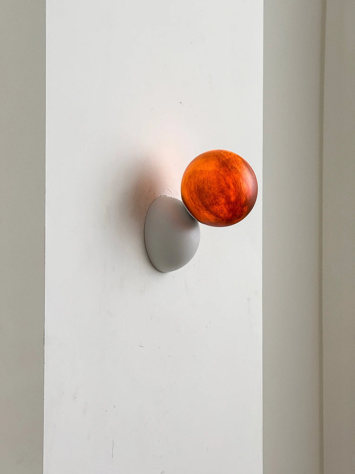Wall Sconce | Metal Body & Decorative Stone Shade