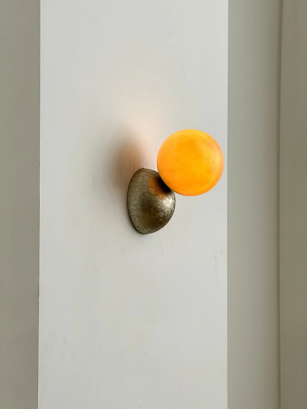 Wall Sconce | Metal Body & Decorative Stone Shade