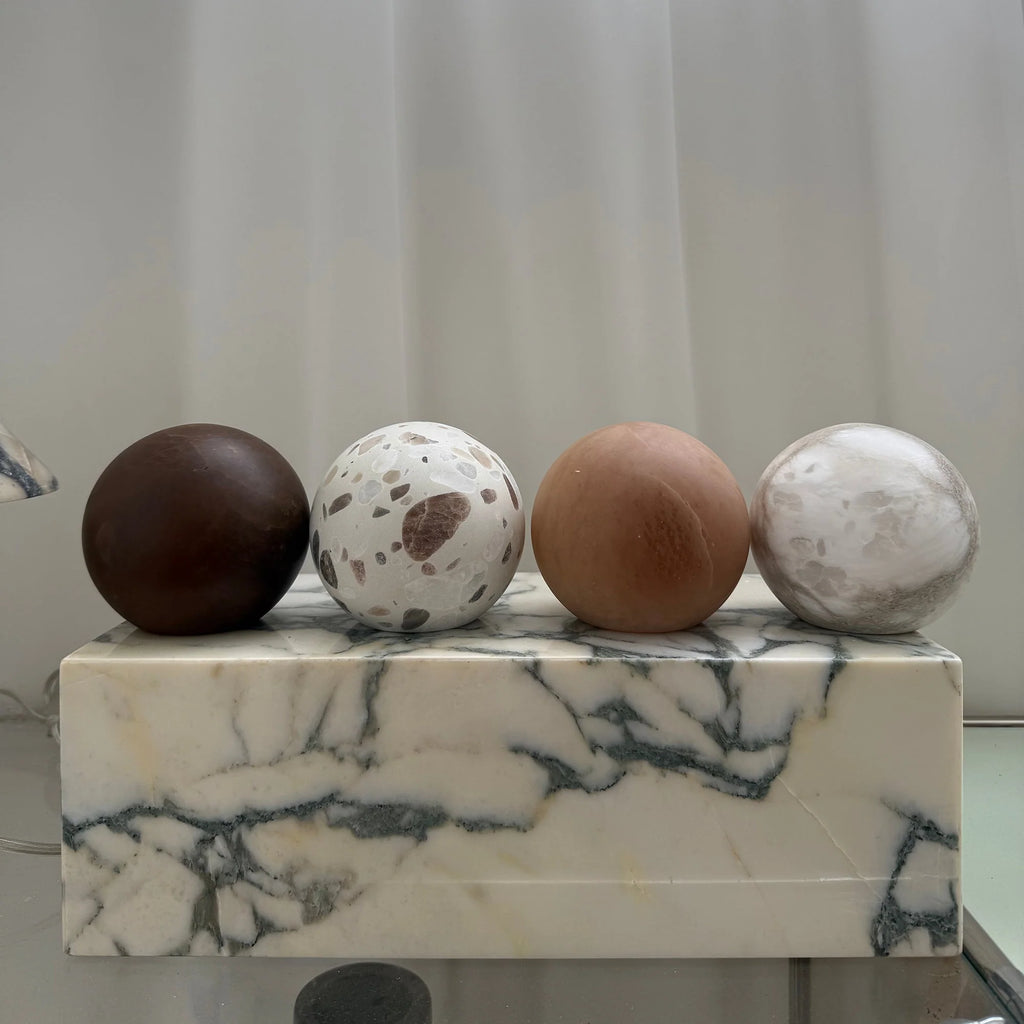 Wall Sconce | Metal Body & Decorative Stone Shade
