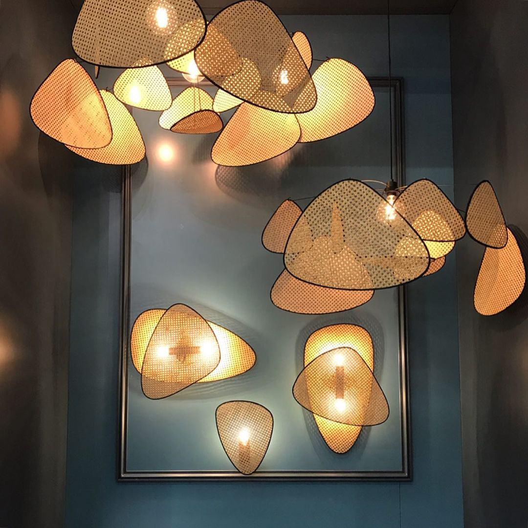 Wall Sconce | Natural Bamboo & Black Metal | Ø33 & Ø46 cm