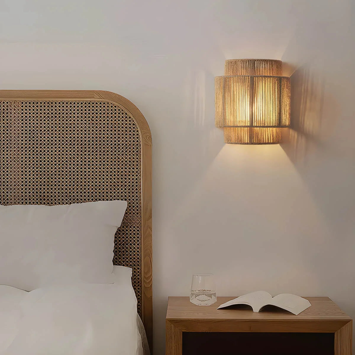 Wall Sconce | Natural Rope Design & Warm LED Glow