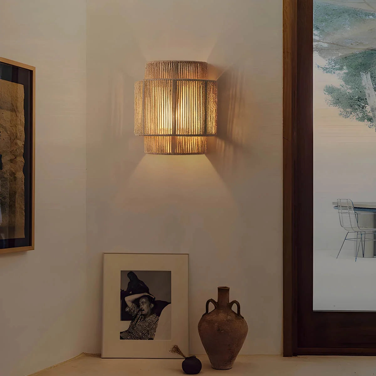 Wall Sconce | Natural Rope Design & Warm LED Glow