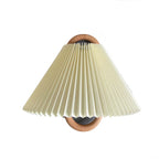 Wall Sconce | Pleated Fabric Shade & Solid Birch Base