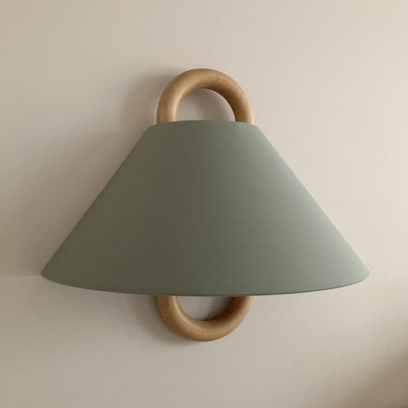 Wall Sconce | Pleated Fabric Shade & Solid Birch Base