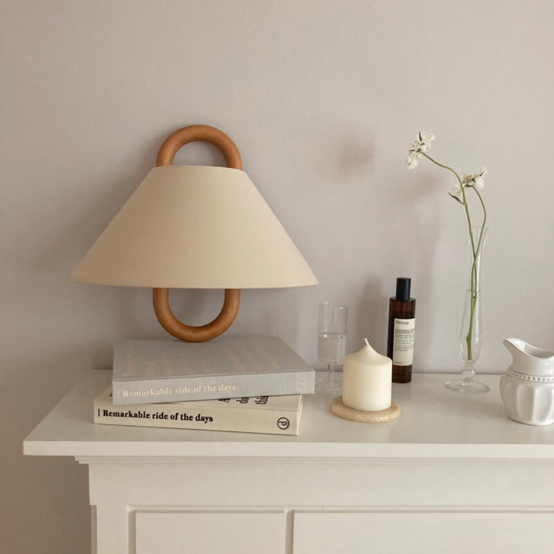 Wall Sconce | Pleated Fabric Shade & Solid Birch Base