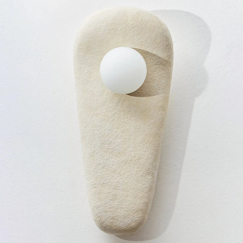 Wall Sconce | Resin Body & Glass Shade | 15 x 38 cm