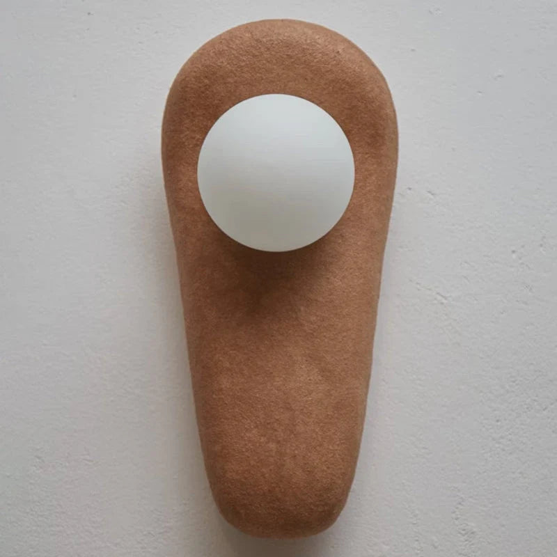 Wall Sconce | Resin Body & Glass Shade | 15 x 38 cm