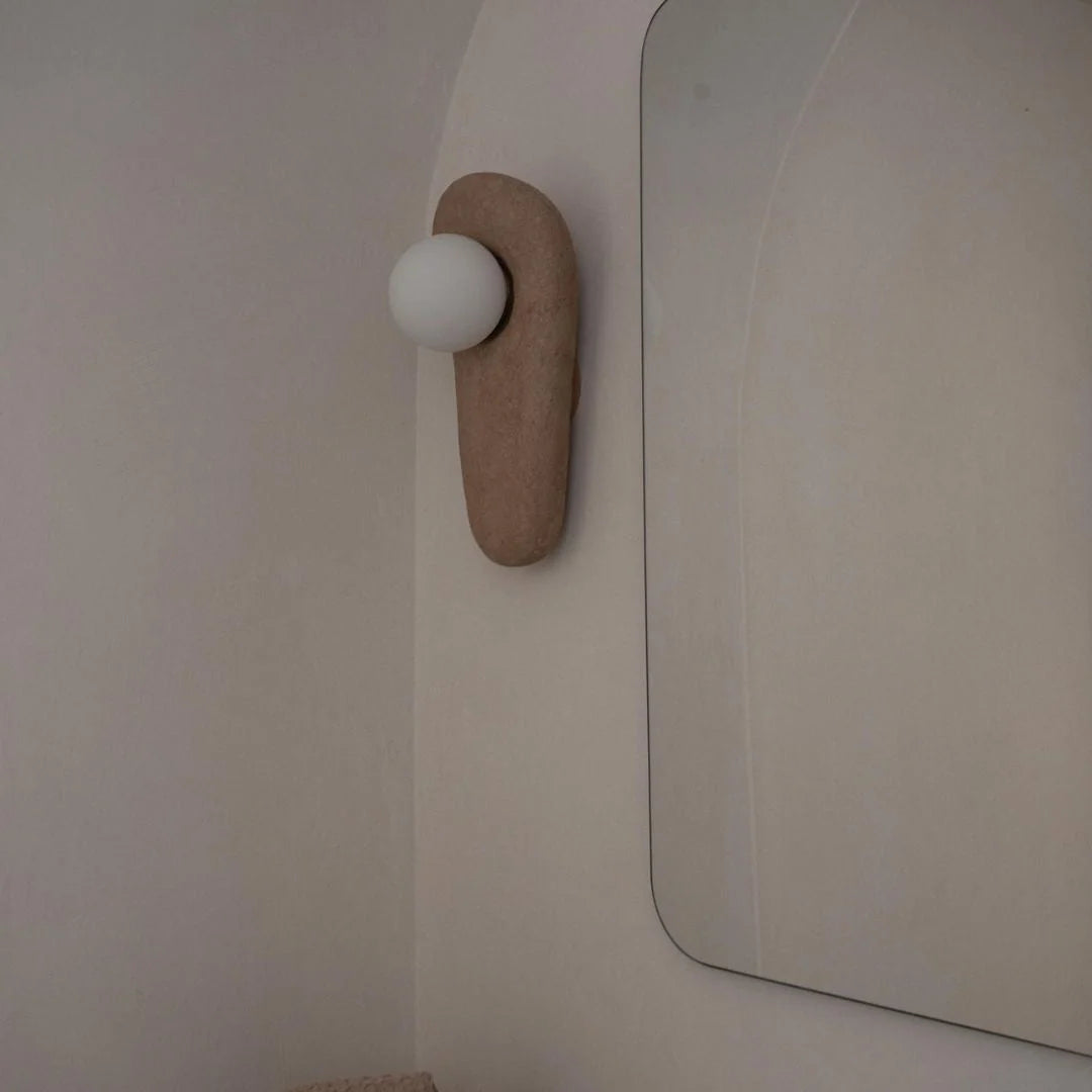Wall Sconce | Resin Body & Glass Shade | 15 x 38 cm