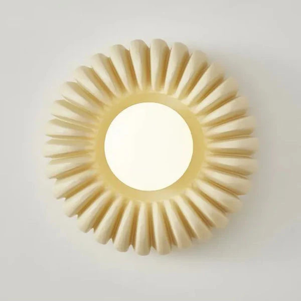 Wall Sconce | Resin Sunburst Design & Ambient Glow | 24 cm Diameter