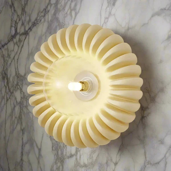 Wall Sconce | Resin Sunburst Design & Ambient Glow | 24 cm Diameter