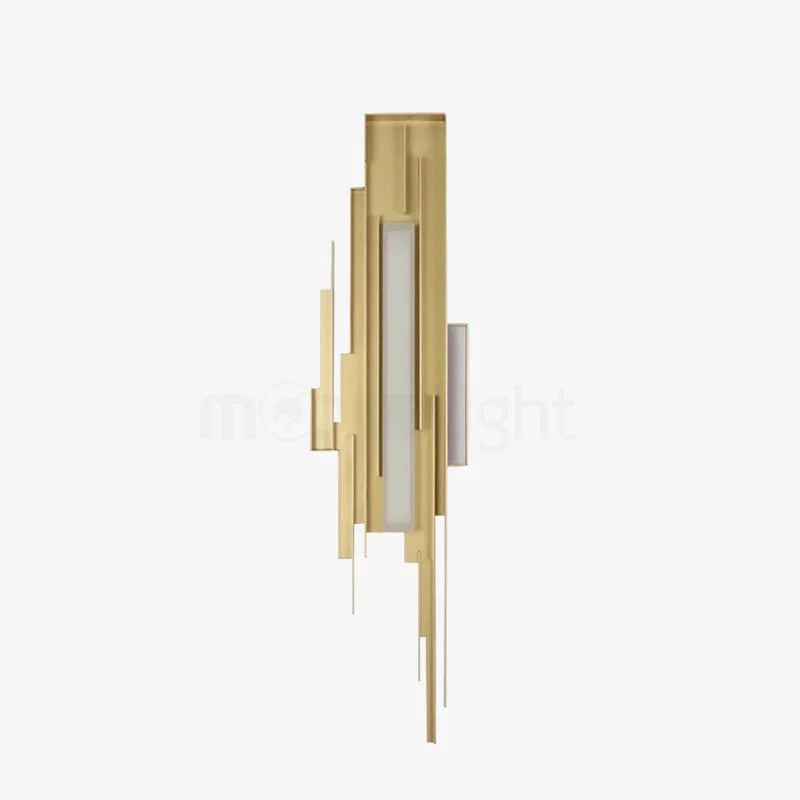 Wall Sconce | Sculptural Iron Gold Finish | Integrated LED & Frosted Shade