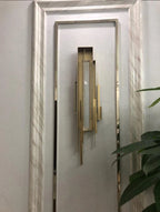 Wall Sconce | Sculptural Iron Gold Finish | Integrated LED & Frosted Shade