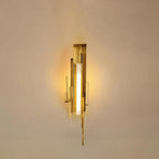 Wall Sconce | Sculptural Iron Gold Finish | Integrated LED & Frosted Shade